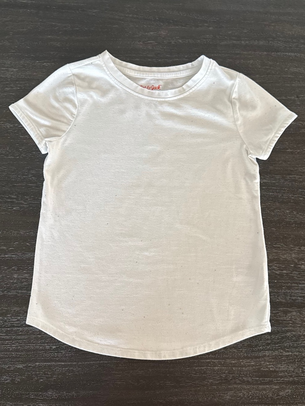 Cat & Jack Girls Medium (7/8) White Sparkle Short Sleeve Shirt
